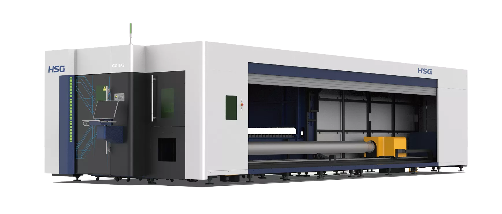 HSG laser double exchange platforms sheet and tube laser cutting machine