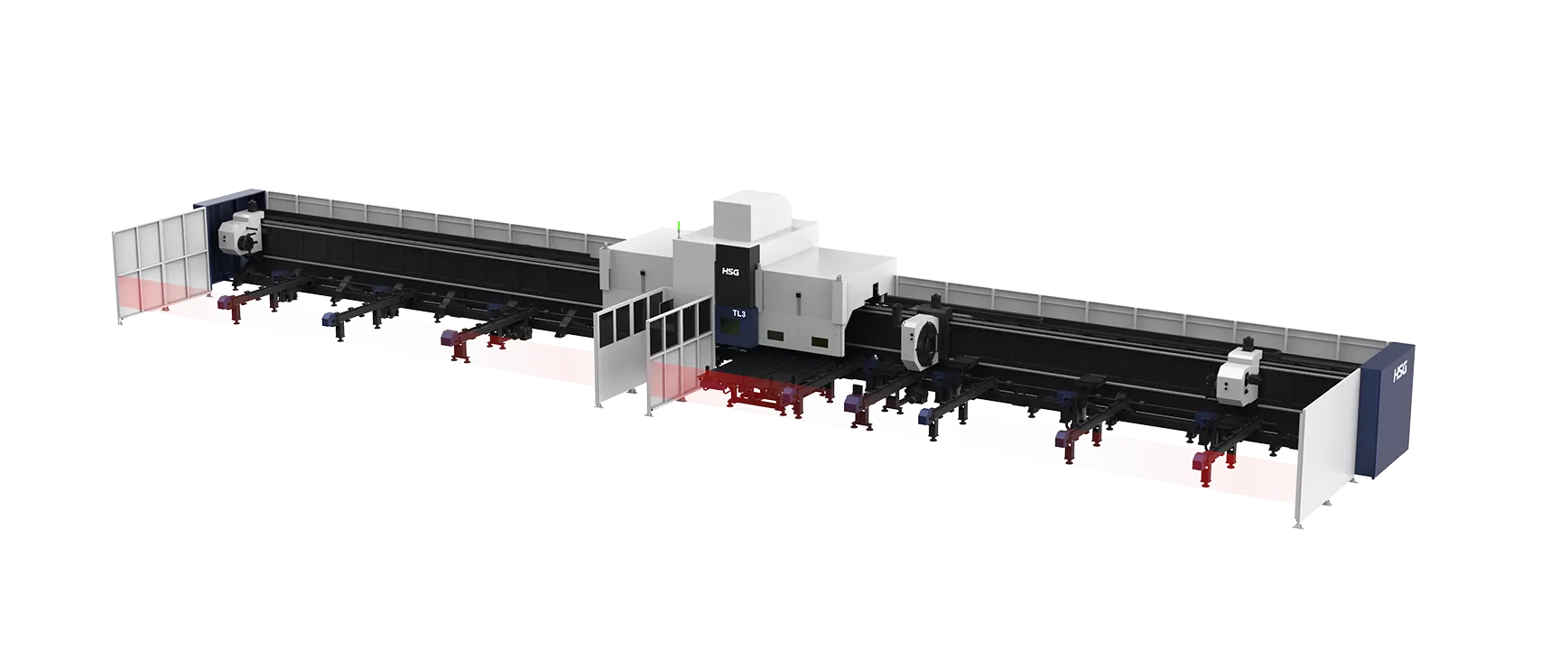 HSG Máquina cortadora de tubos láser pesados de alta velocidad y totalmente flotante 4+1